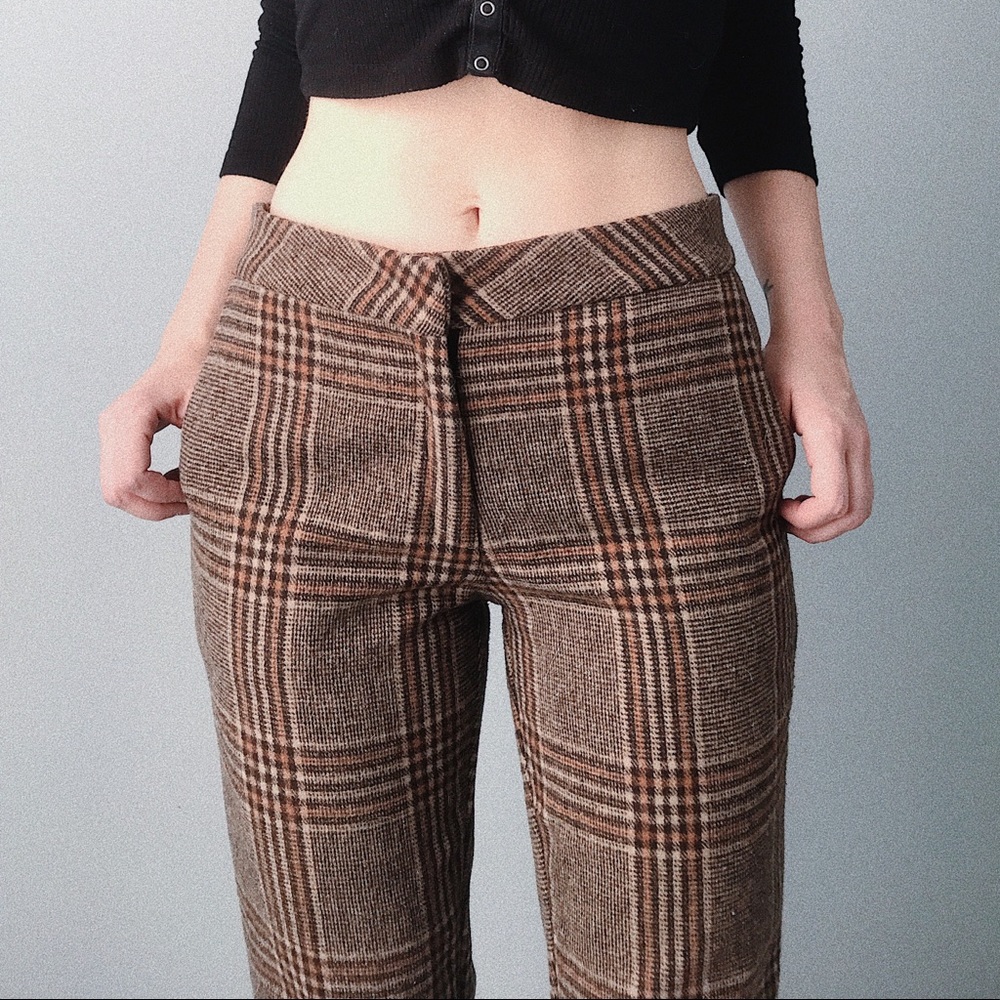 Plaid Straight Leg Pants